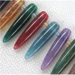 agate bullet beads, mix color, approx 10-40mm