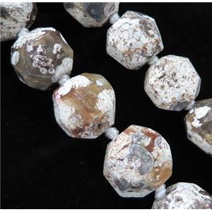 white ocean jasper ball beads, faceted round, approx 20-22mm