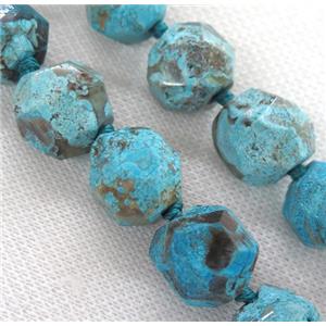 blue ocean jasper ball beads, faceted round, approx 14-15mm