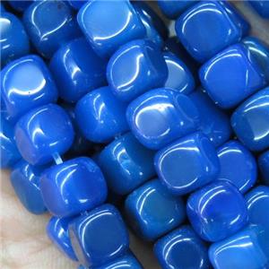 blue Agate cube beads, approx 8x8mm