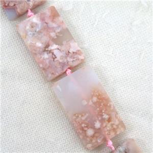 pink Cherry Agate beads, rectangle, approx 30-50mm