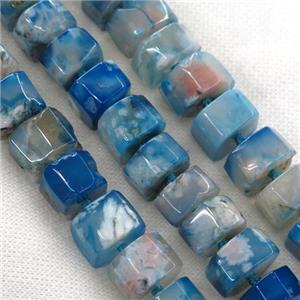 blue Cherry Agate beads, faceted heishi, approx 16-18mm