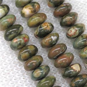 green Rhyolite Beads rondelle beads, approx 5x8mm