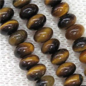 yellow Tiger eye stone rondelle beads, approx 4x6mm