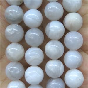 round white Crazy Agate beads, approx 6mm dia