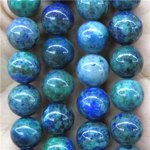 round Azurite Beads, color treated, approx 10mm dia
