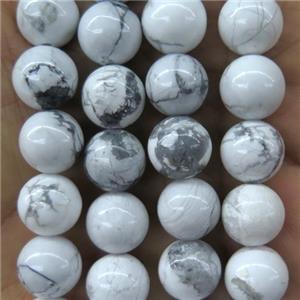 round white Howlite Turquoise beads, approx 12mm dia
