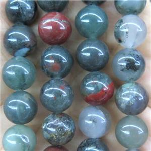 round green BloodStone beads, approx 6mm dia