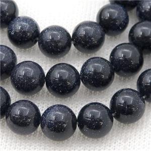 blue SandStone beads, round, approx 4mm dia