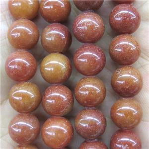 red Aventurine beads, round, approx 10mm dia