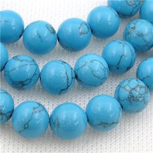 synthetic blue Turquoise beads, round, approx 4mm dia