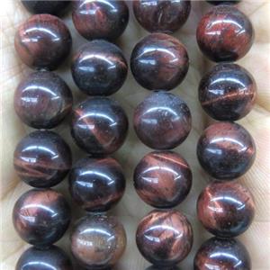 red tiger eye stone beads, round, approx 10mm dia
