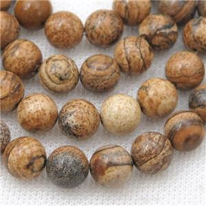 round Picture Jasper beads, approx 12mm dia