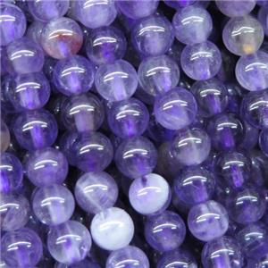 purple Amethyst beads, round, approx 4mm dia