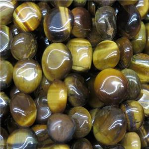 yellow Tiger eye stone bead chips, freeform, approx 6-8mm