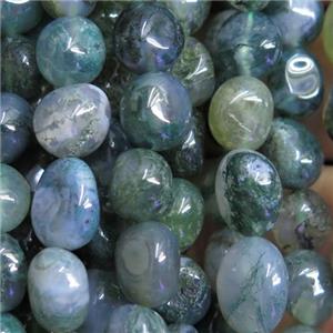 green Moss Agate chip beads, freeform, approx 8-10mm