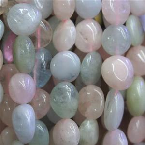 Morganite beads chip, freeform, multi color, approx 6-8mm