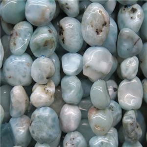 blue Larimar chip beads, freeform, approx 6-8mm
