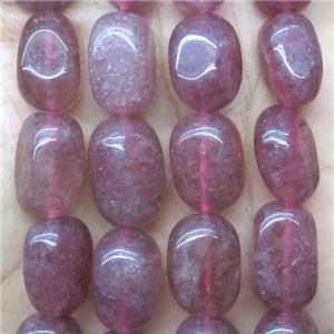 Strawberry Quartz beads, freeform, approx 10x17mm