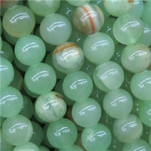 round Burman Jade beads, green treated, approx 12mm dia