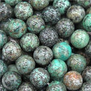 round African turquoise beads, green, approx 8mm dia