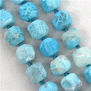 blue Dragon veins agate beads, faceted round, approx 12-13mm