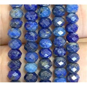 lapis lazuli bead, faceted rondelle, approx 3x5mm