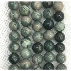 Green Jasper Beads Smooth Round, approx 10mm dia