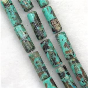 synthetical African Turquoise tube beads, approx 6x16mm