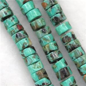 synthetical African Turquoise heishi beads, approx 2x4mm