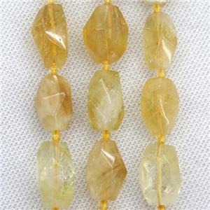yellow Citrine nugget beads, freeform, approx 15-22mm