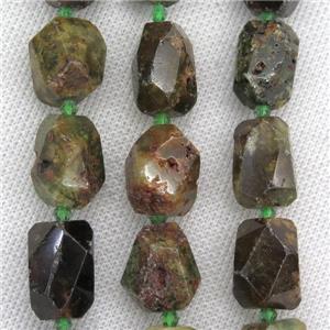 green Garnet nugget beads, freeform, approx 15-22mm