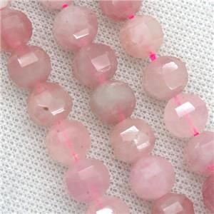 Madagascar Rose Quartz beads, pink, lantern, approx 11-12mm dia