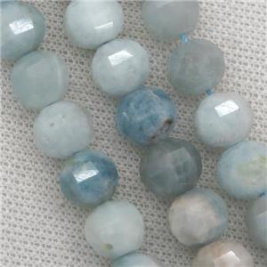 blue Aquamarine beads, lantern, approx 11-12mm dia