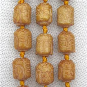 Chinese Agalmatolite buddha beads, approx 13-18mm