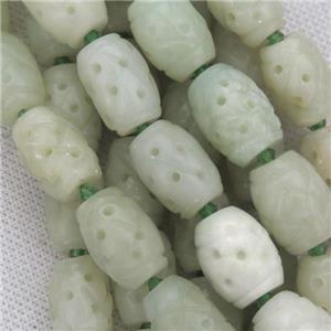 Chinese Agalmatolite barrel beads, approx 12-18mm
