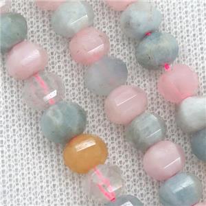 multicolor Morganite beads, lantern, approx 10-11mm dia