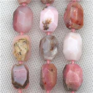 Pink Opal Jasper nugget beads, faceted freeform, approx 15-22mm