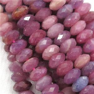 Tanzanian Ruby Beads, faceted rondelle, approx 5x9mm