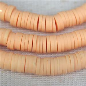 lt.pink Fimo Polymer Clay bead, heishi, approx 4mm dia