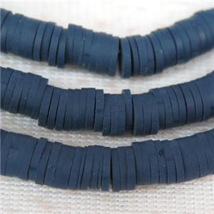 inkblue Fimo Polymer Clay heishi beads, approx 6mm dia