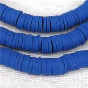 royal blue Fimo Polymer Clay heishi beads, approx 6mm dia