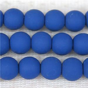 round royal blue Fimo Polymer Clay Beads, approx 8mm dia