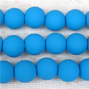 round blue Fimo Polymer Clay Beads, approx 8mm dia