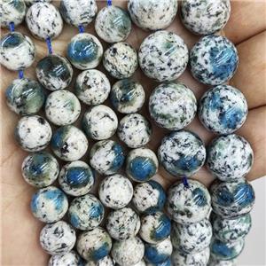 Natural K2 Jasper Beads Blue Smooth Round, approx 10mm dia