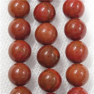 round red Cuckoo Jasper beads, approx 10mm dia