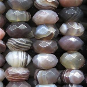 Botswana Agate beads, faceted rondelle, approx 5x10mm