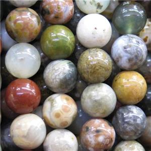 round Ocean Agate beads, multicolor, approx 6mm dia