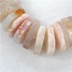 cherry blossom agate heishi beads, approx 20mm dia
