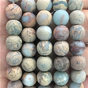 round matte Sea sediment jasper beads, approx 6mm dia